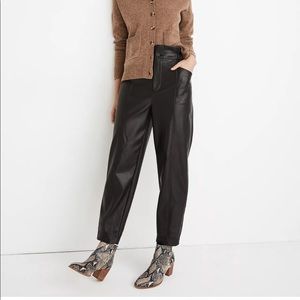 Madewell Vegan Leather pull on paper bag pants